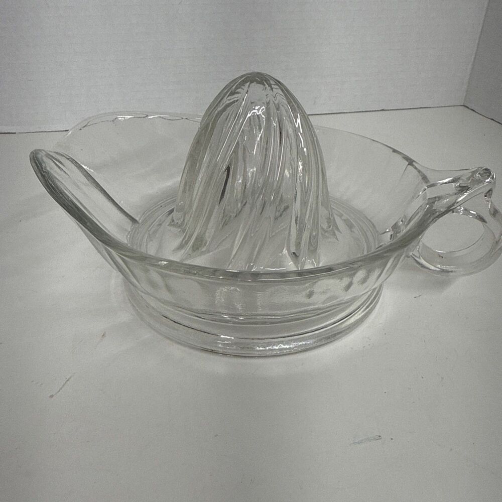 Vintage Glass Citrus Orange Juicer Reamer Clear Kitchen Tool Juice